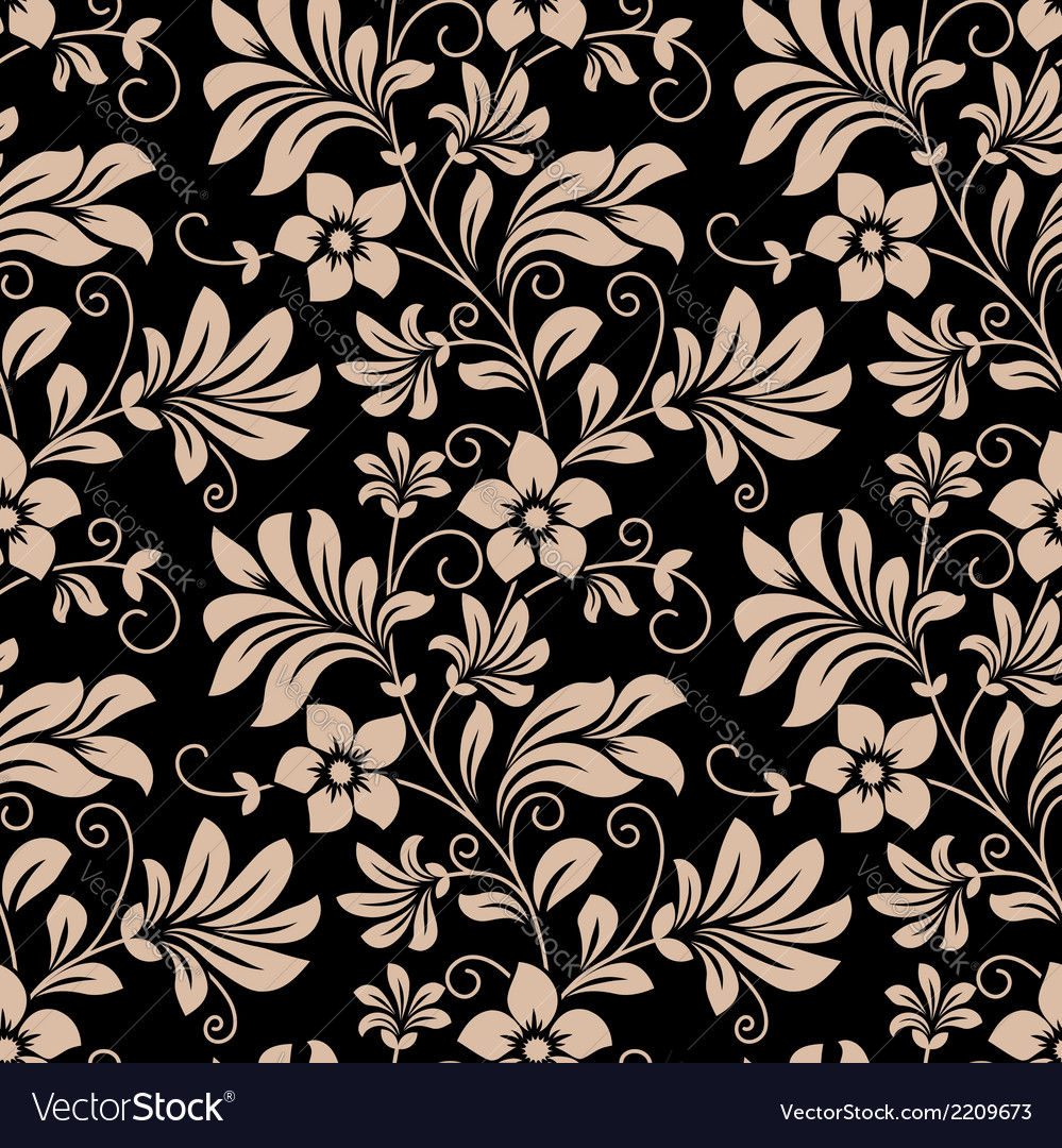 Vintage Floral Wallpaper Seamless Pattern Vector Image