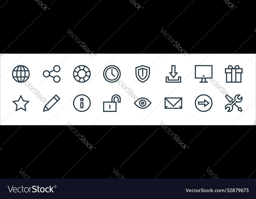 Web essentials line icons linear set quality vector image Web essentials line icons linear set quality