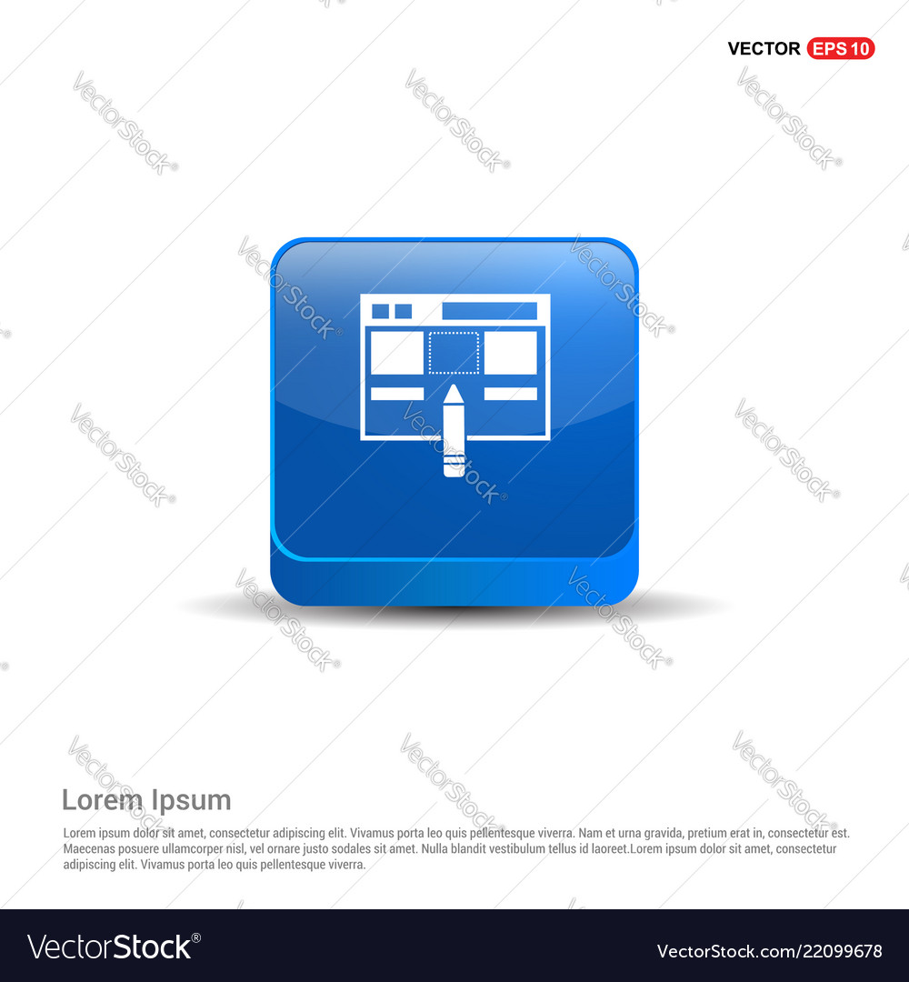 Application interface icon - 3d blue button