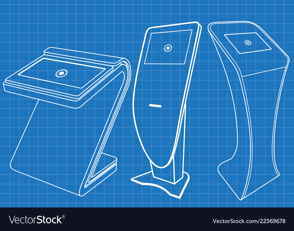 Blueprint of set interactive information kiosk