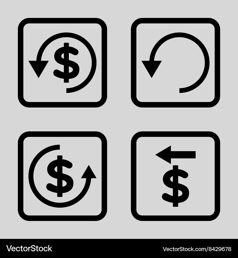 Chargeback flat squared icon Royalty Free Vector Image