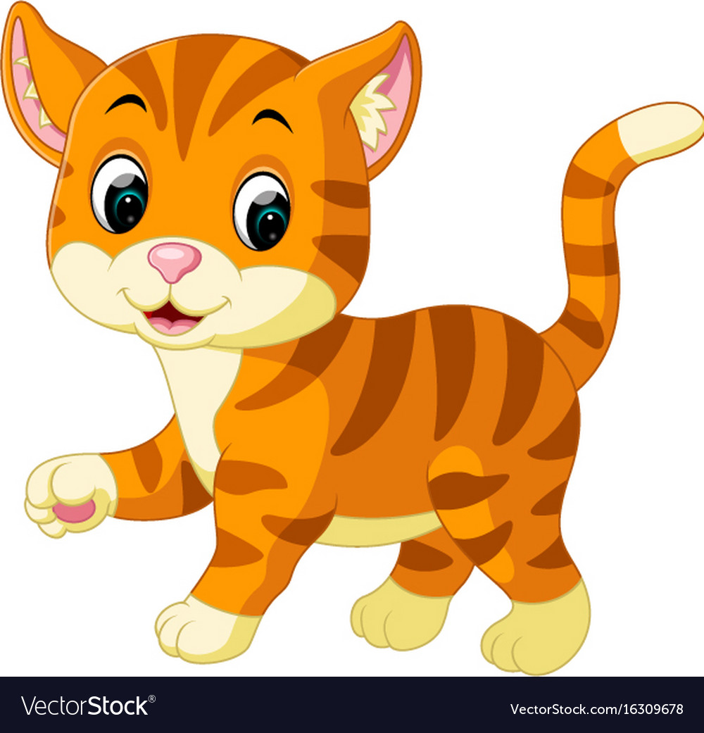 Cute cat cartoon Royalty Free Vector Image - VectorStock