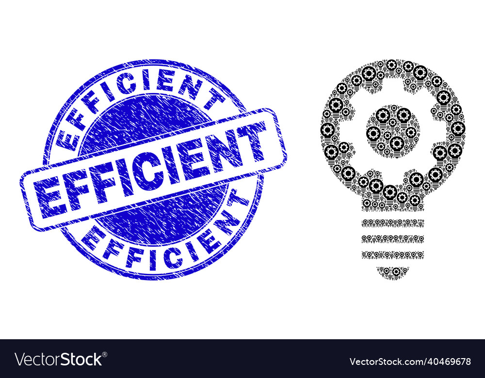 Distress efficient badge and gear bulb recursion Vector Image Distress efficient badge and gear bulb recursion