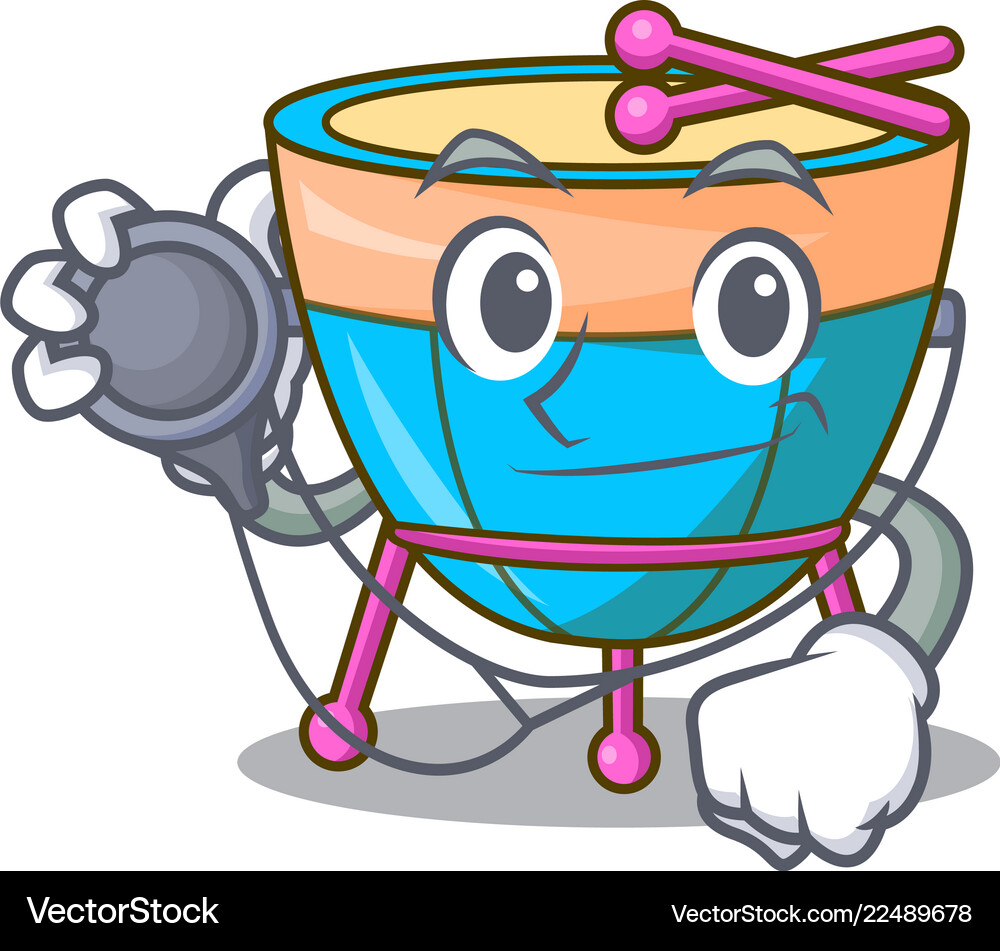 Doctor character cartoon percussion musical Vector Image