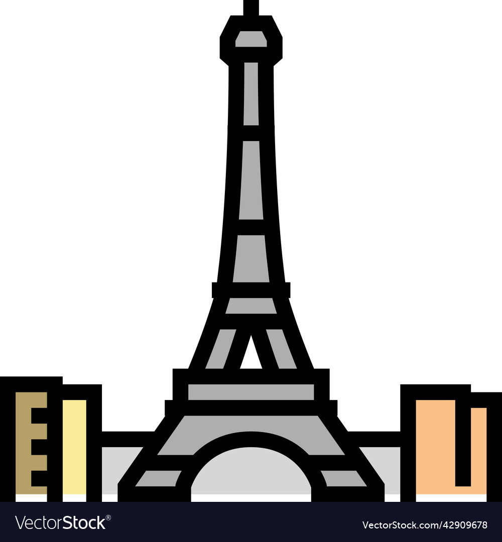 Eiffel tower color icon Vector Image Eiffel tower color icon