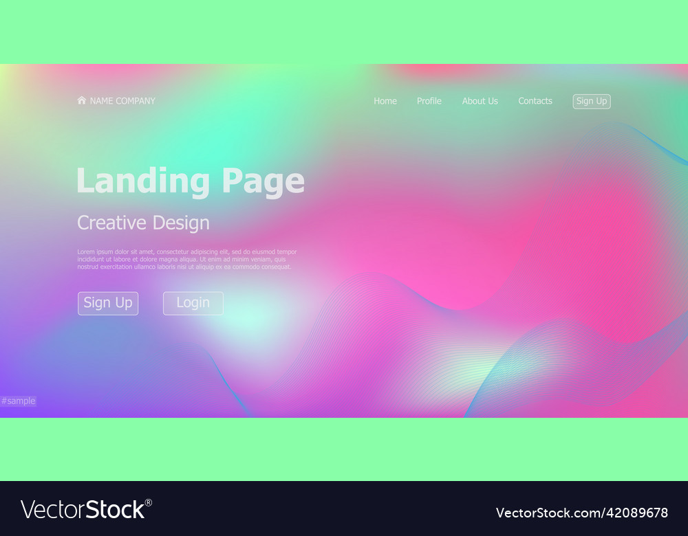 Gradient light web template landing page digital