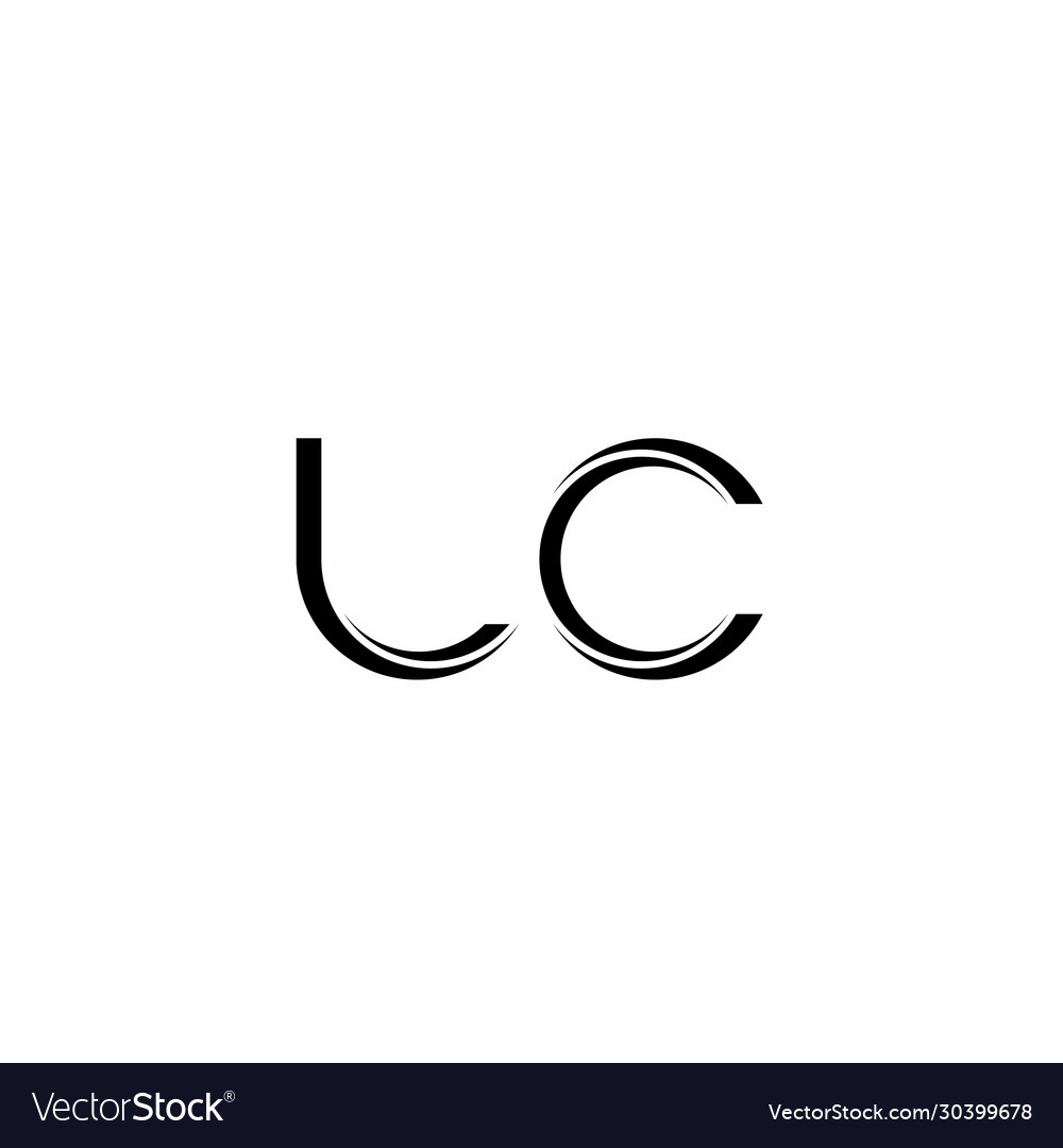 Lc logo monogram with slice rounded modern design
