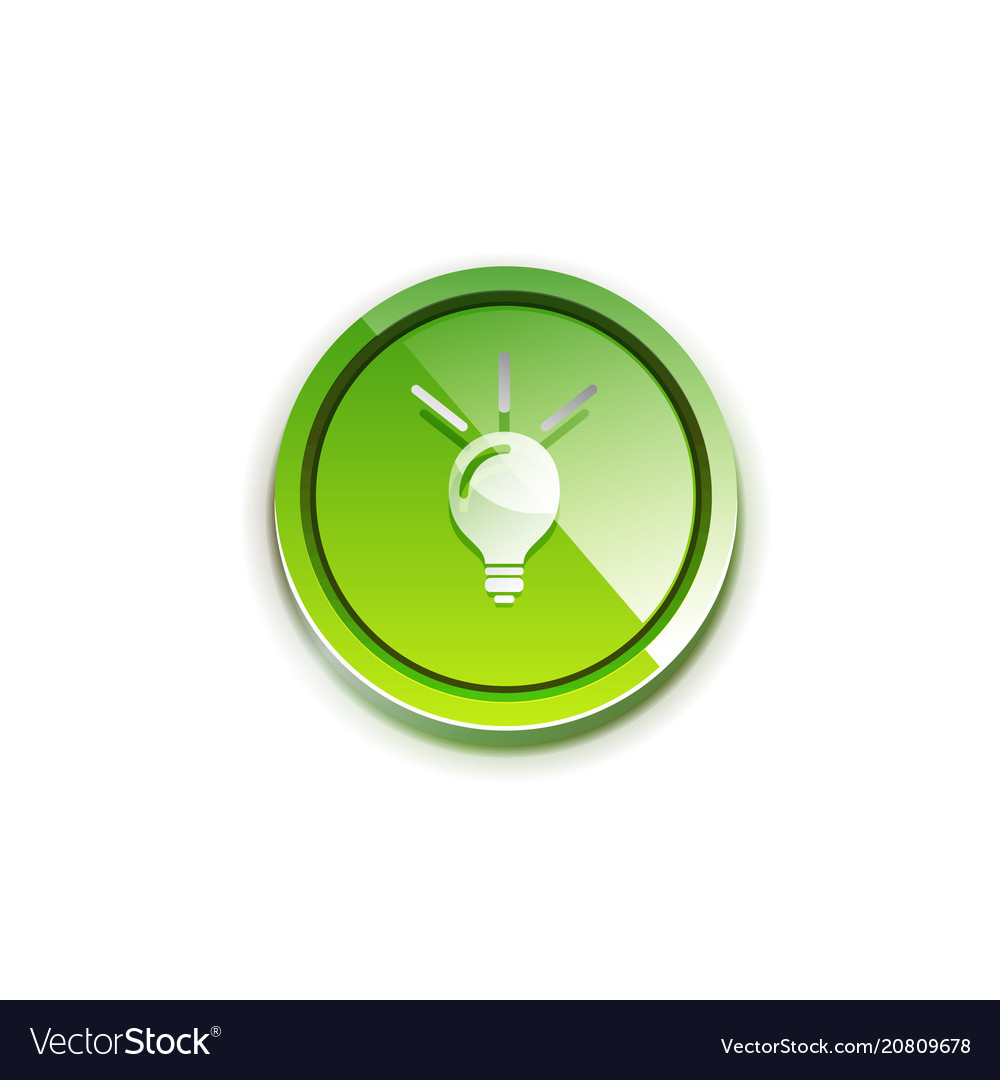 Light bulb new idea concept web button Vector Image Light bulb new idea concept web button