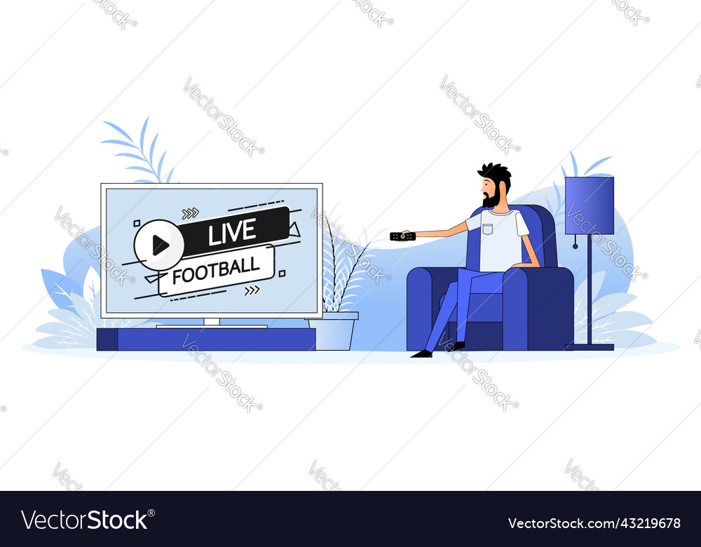 Man sits on the couch they switch channel Vector Image Man sits on the couch they switch channel
