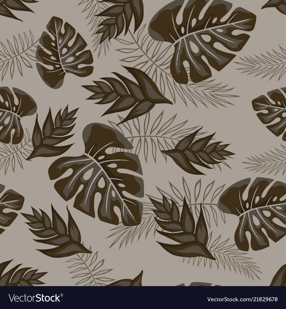 Pattern with palm leaves