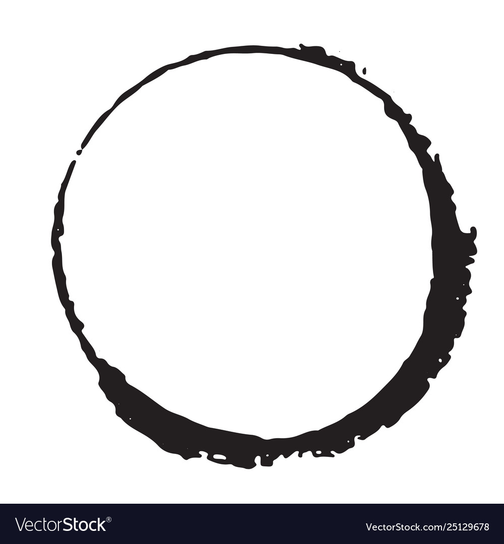 Round frame grunge textured hand drawn element Vector Image