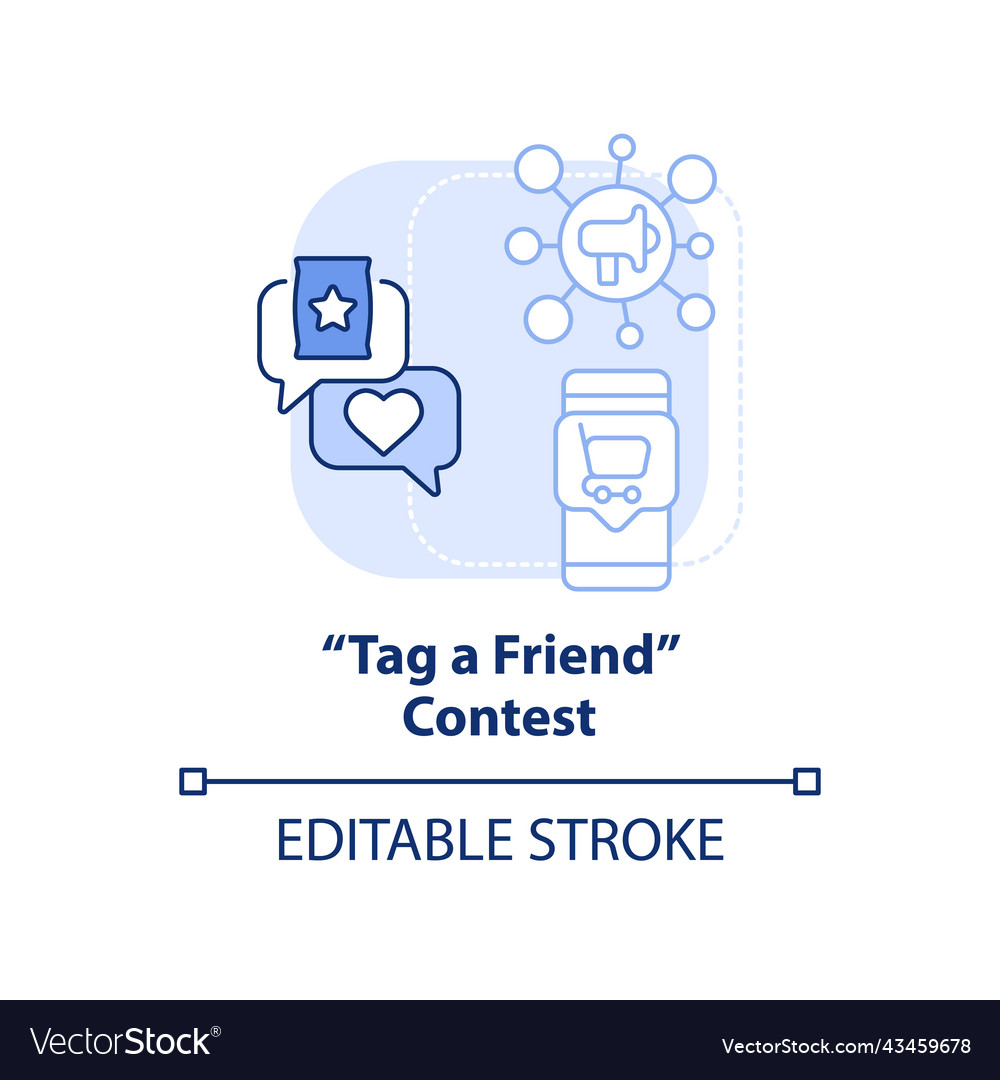 Tag Friend Contest Light Blue Concept Icon Vector Image
