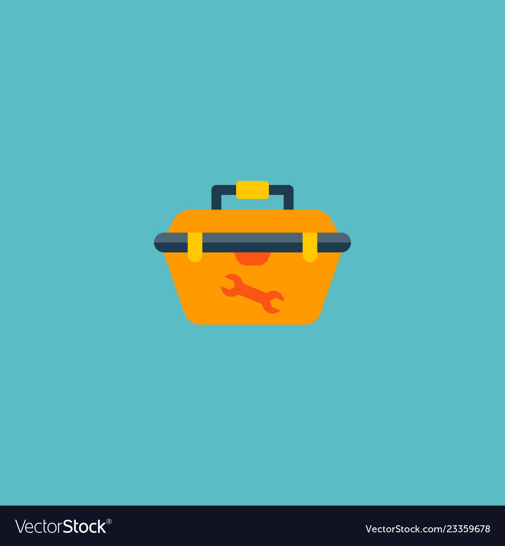 Tool box icon flat element vector image Tool box icon flat element