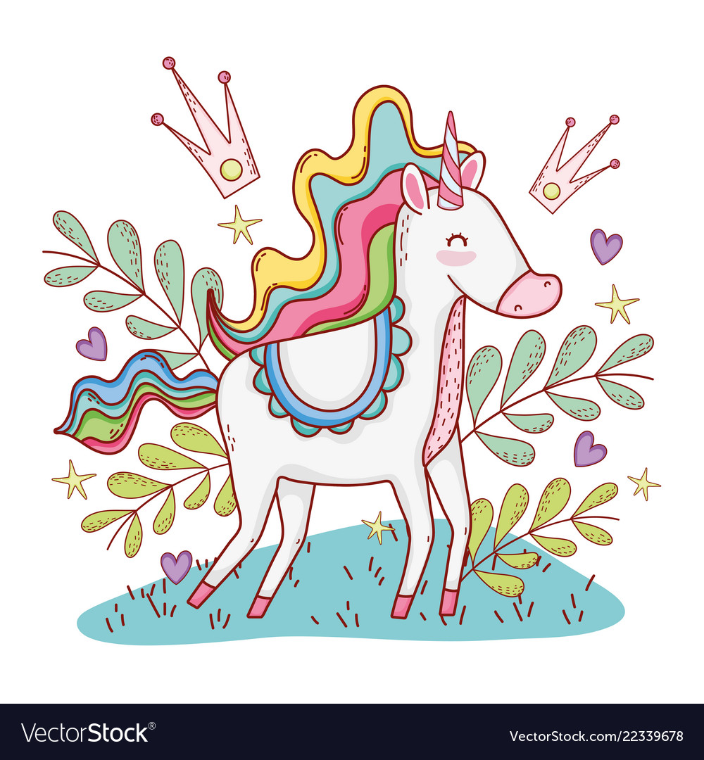 Unicorn On Clouds Royalty Free Vector Image Vectorstock