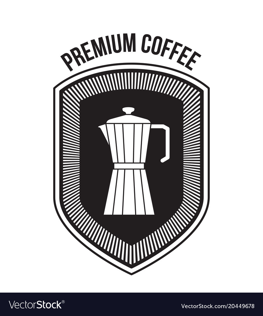 White background of text premium coffee and logo