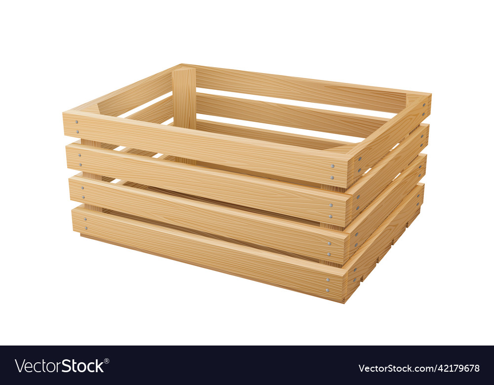 Wooden box for fruits and vegetables keeping Vector Image