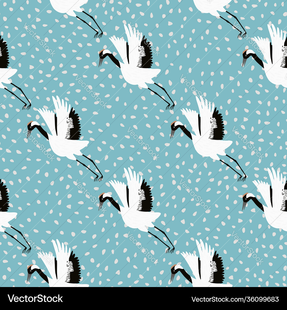 Abstract japanese animal seamless pattern Vector Image