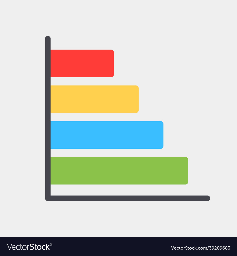 Bar chart icon in flat style for any projects vector image Bar chart icon in flat style for any projects