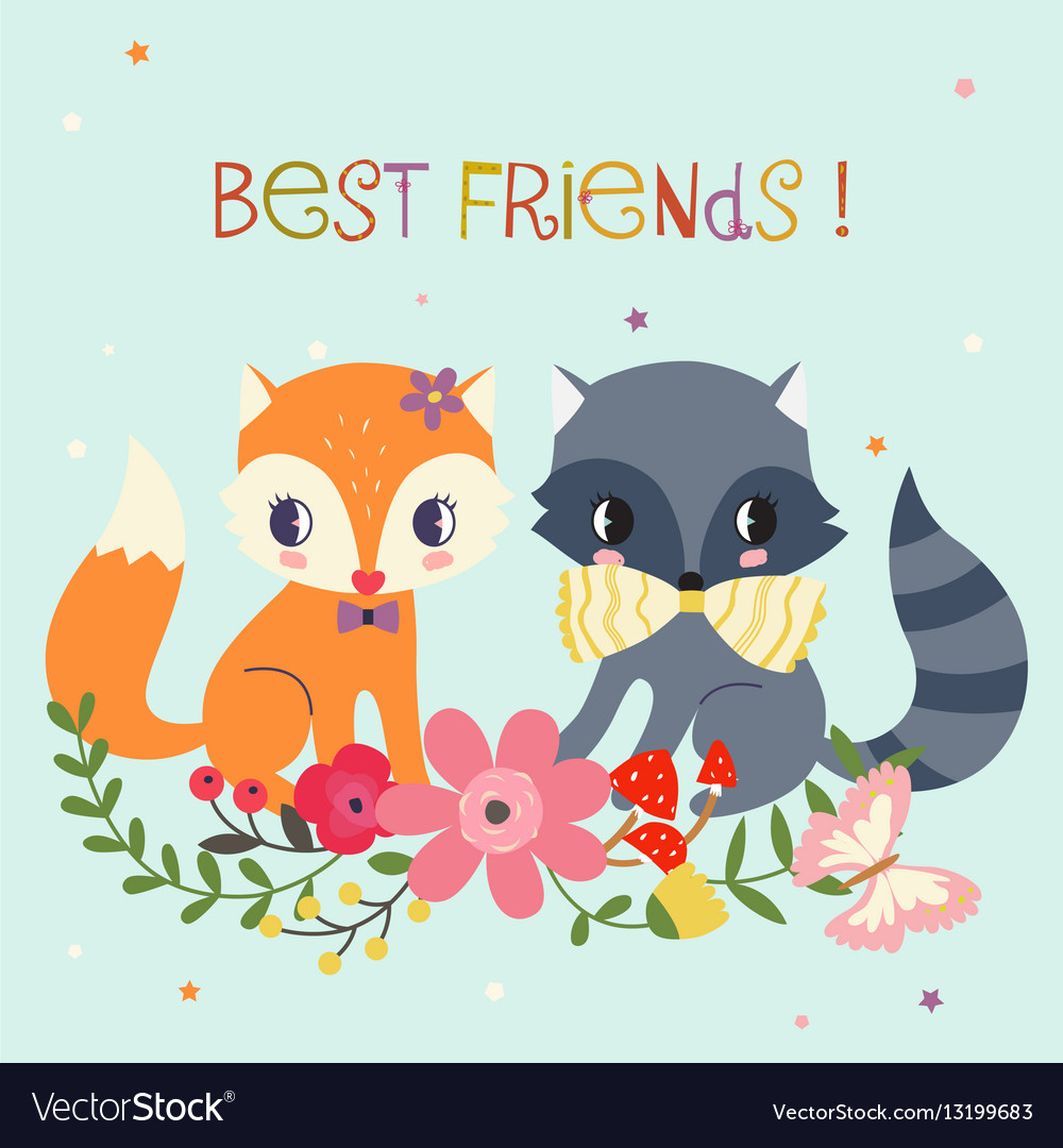 Best friends background Royalty Free Vector Image