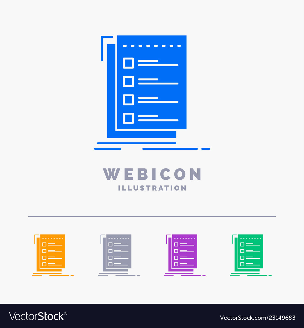 Check checklist list task to do 5 color glyph web vector image Check checklist list task to do 5 color glyph web