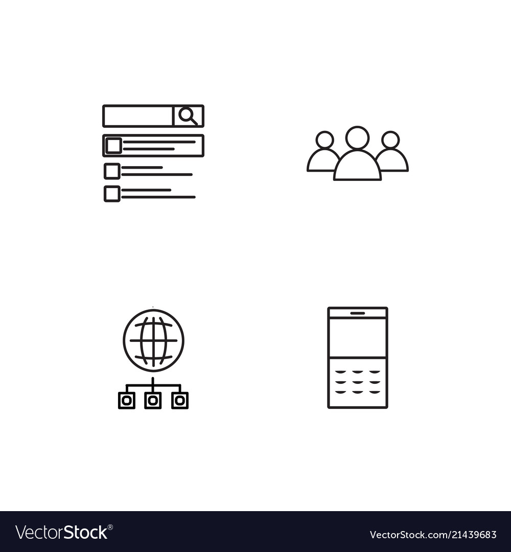 Communication linear icons set simple outline