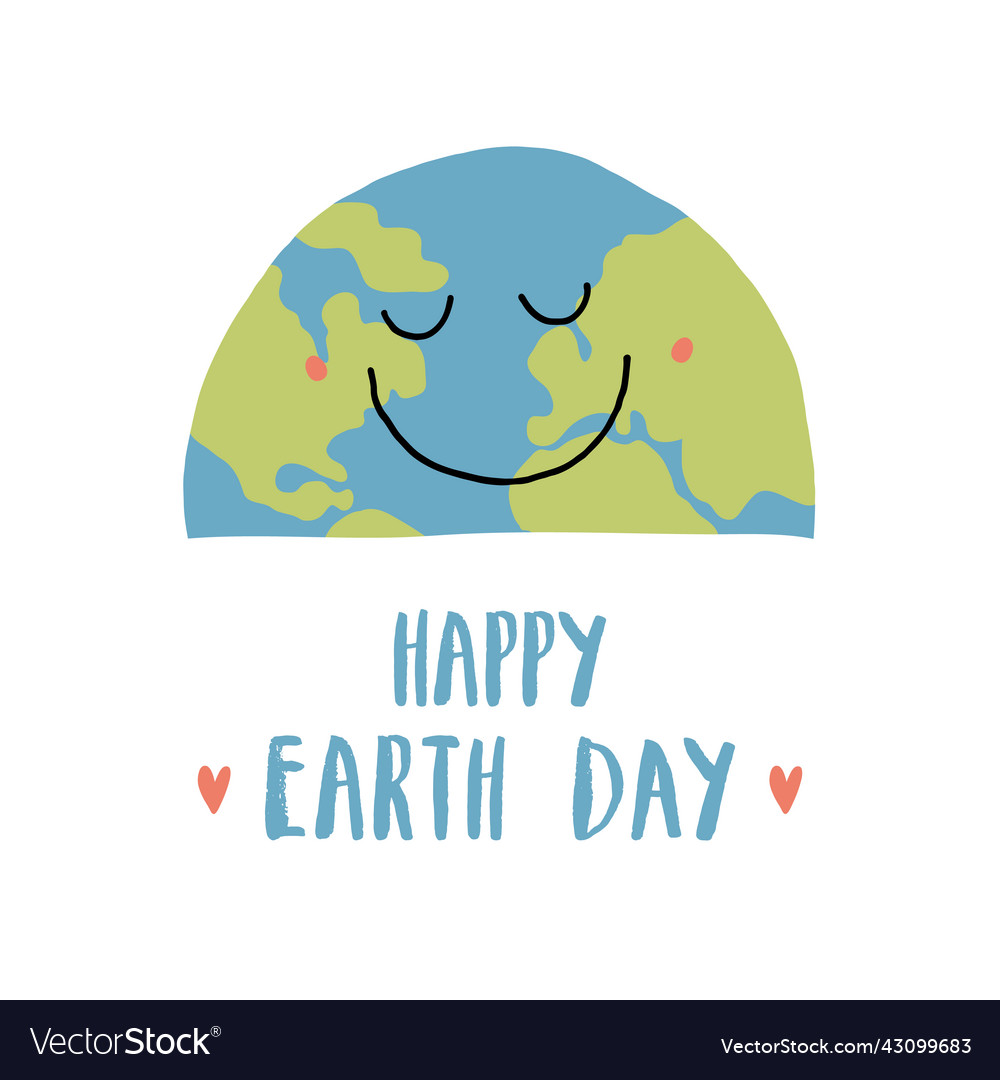 Earth day celebration greeting card happy