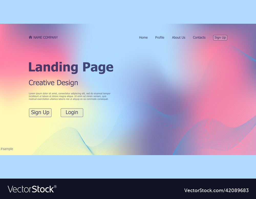 Gradient light web template landing page digital