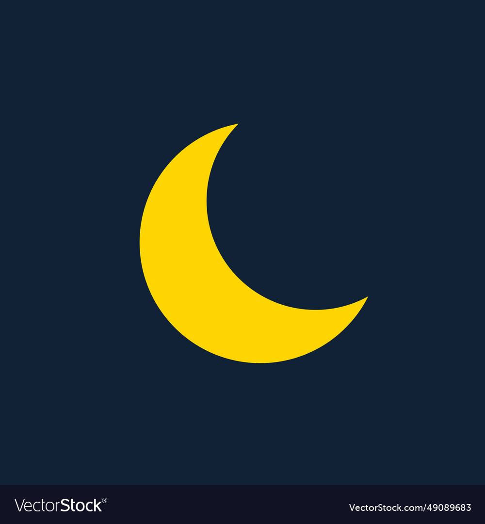 Half moon weather in flat design Royalty Free Vector Image