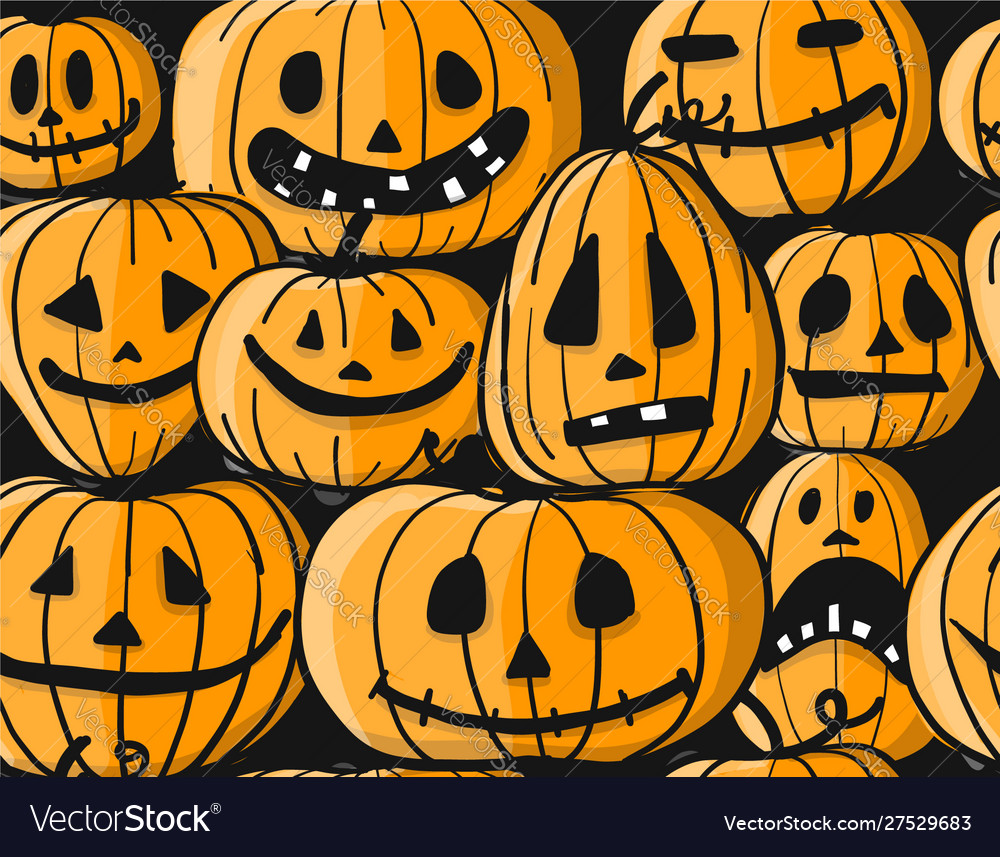 Halloween pumpkins seamless pattern for your