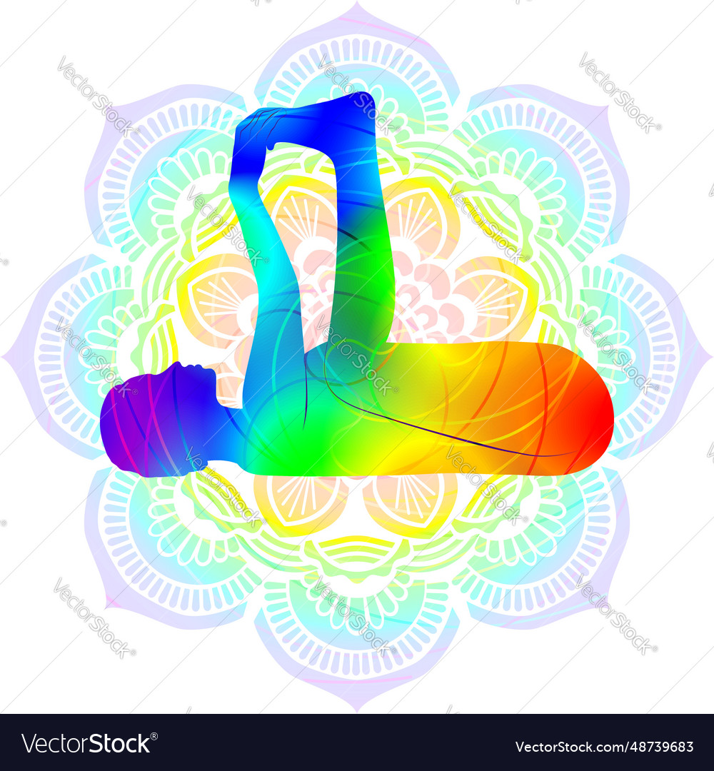 Happy baby pose ananda balasana Royalty Free Vector Image