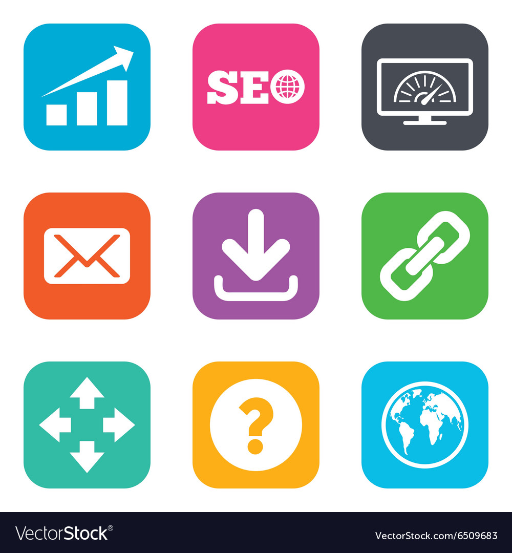 Internet seo icons bandwidth speed sign