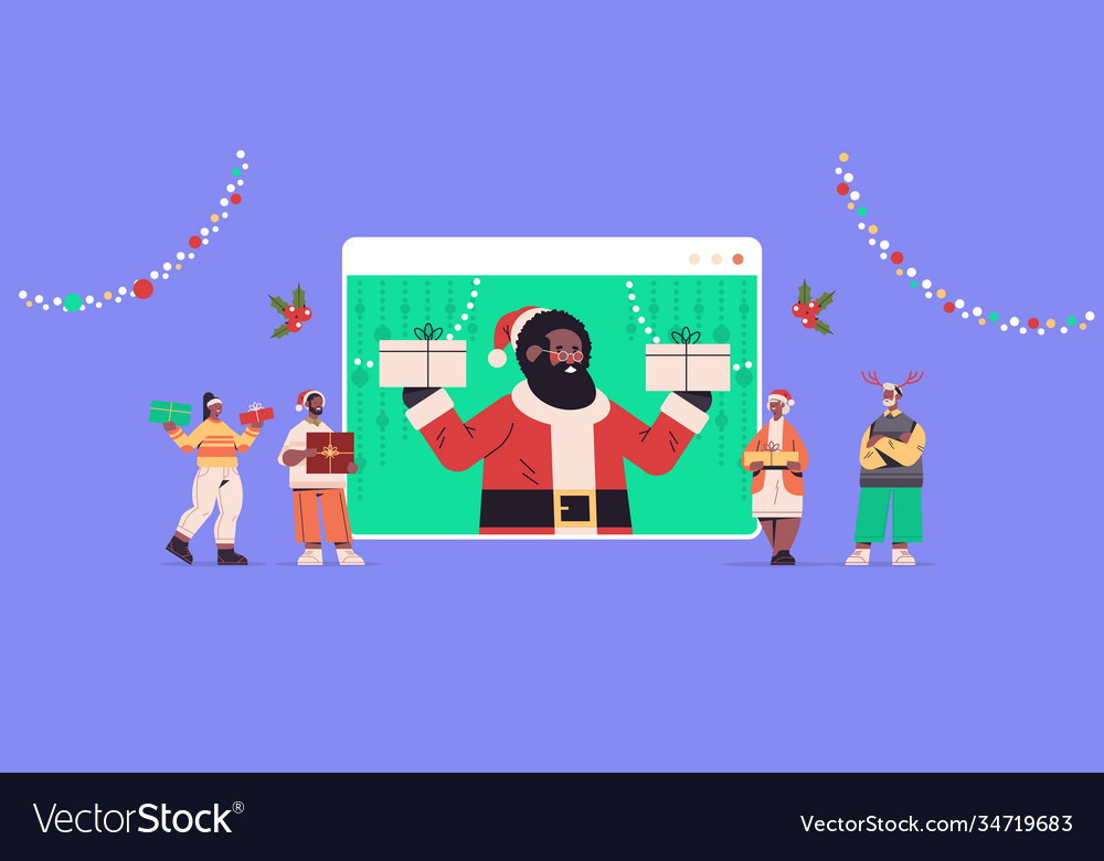 People discussing with santa claus in web browser