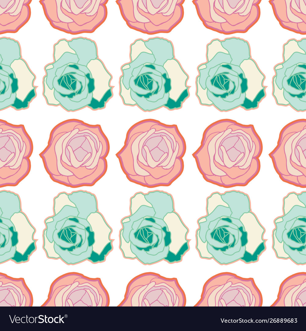 Repeat seamless pattern with roses Vector Image Repeat seamless pattern with roses