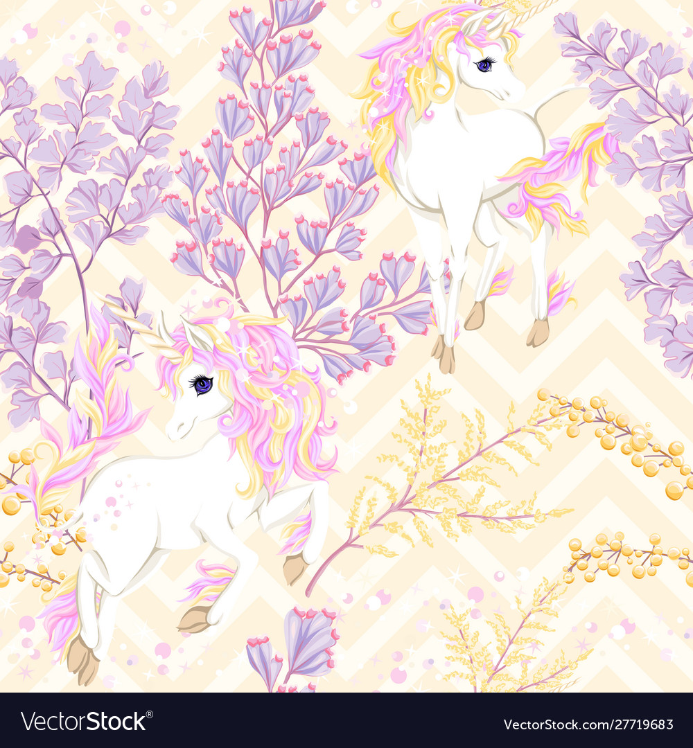 Seamless pattern background with unicorn