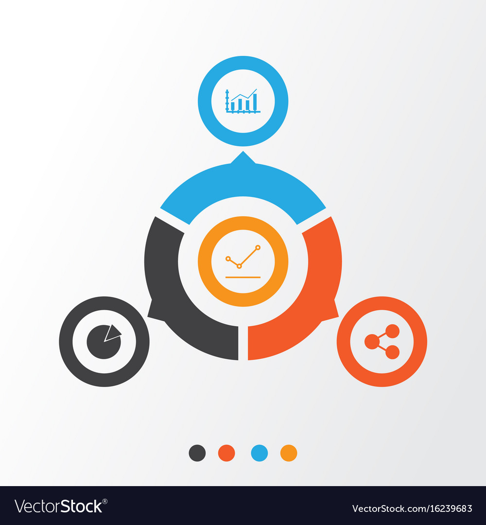 Set of graphs diagrams and statistics icons