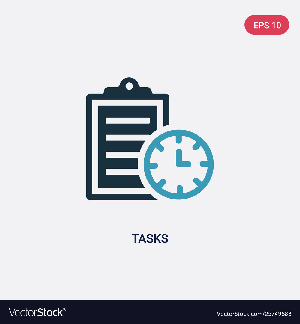 Two color tasks icon from time management concept vector image Two color tasks icon from time management concept