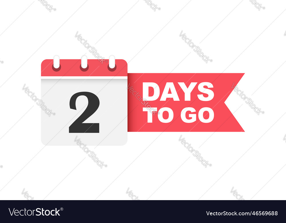 2 days left icon in flat style offer countdown Vector Image