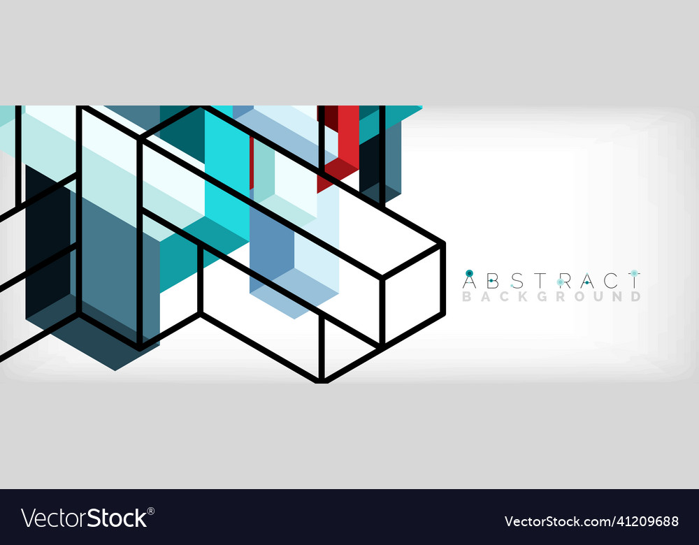 Abstract background 3d cubes cubic elements vector image Abstract background 3d cubes cubic elements