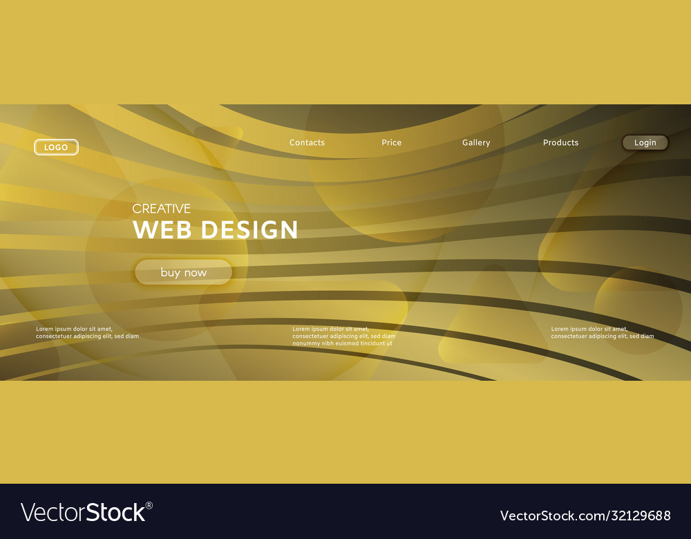 Abstract curve gold gradient landing vector image Abstract curve gold gradient landing