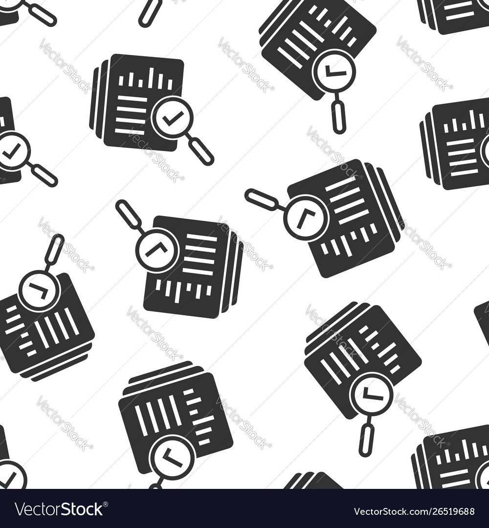 Audit document icon seamless pattern background