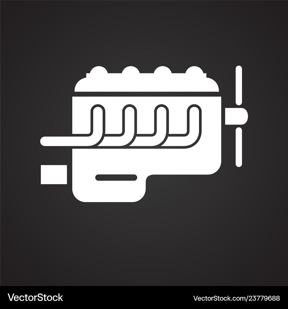 Car engine icon on black background for graphic Vector Image