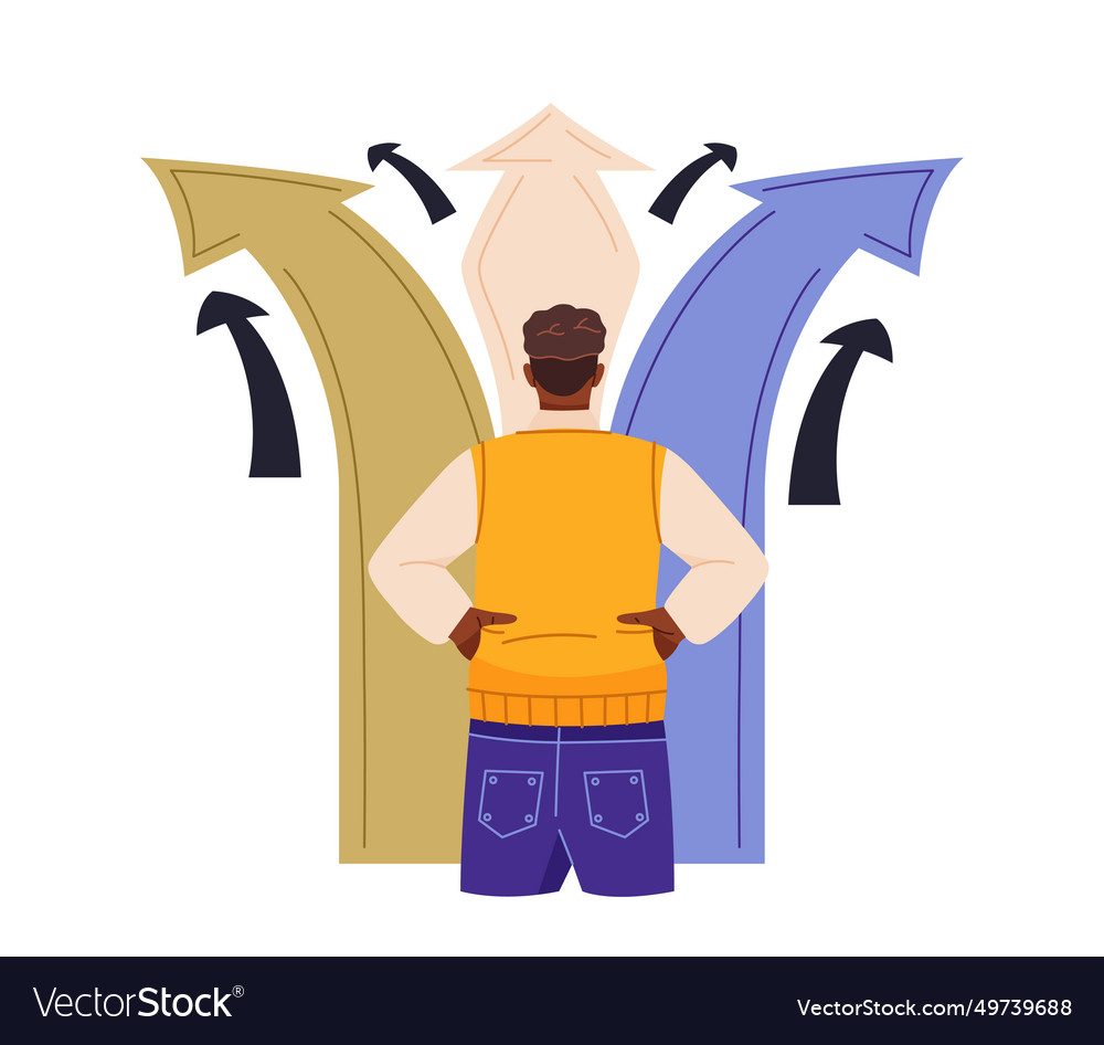 Choosing from multiple solutions concept vector image Choosing from multiple solutions concept