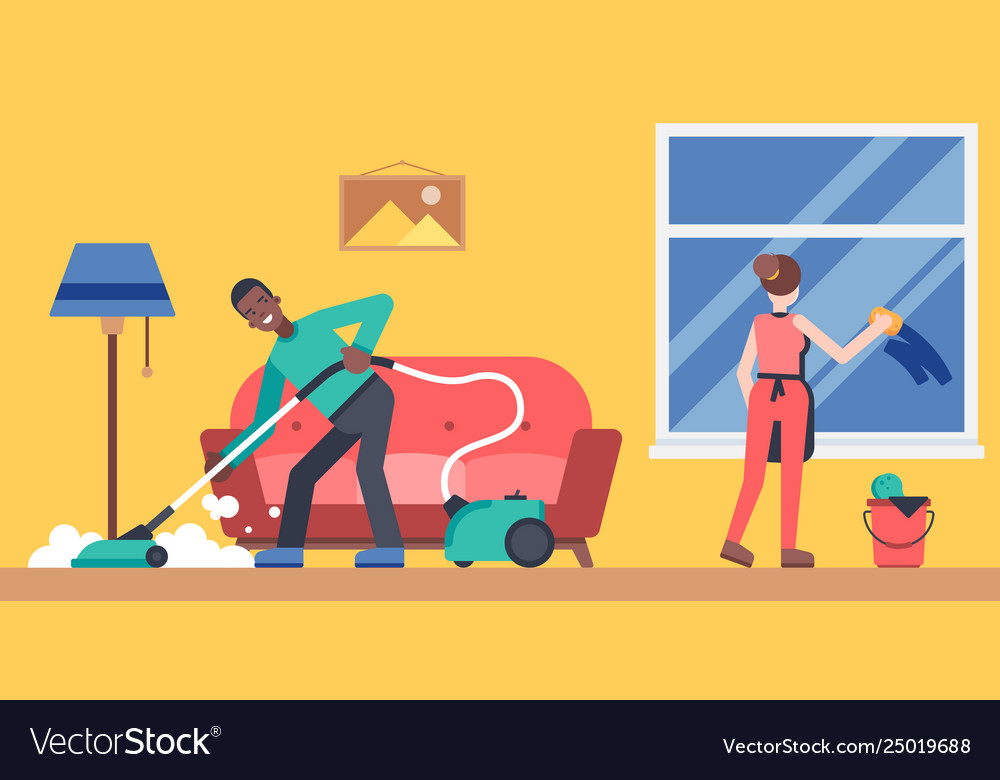 Colourful home cleaning room Royalty Free Vector Image