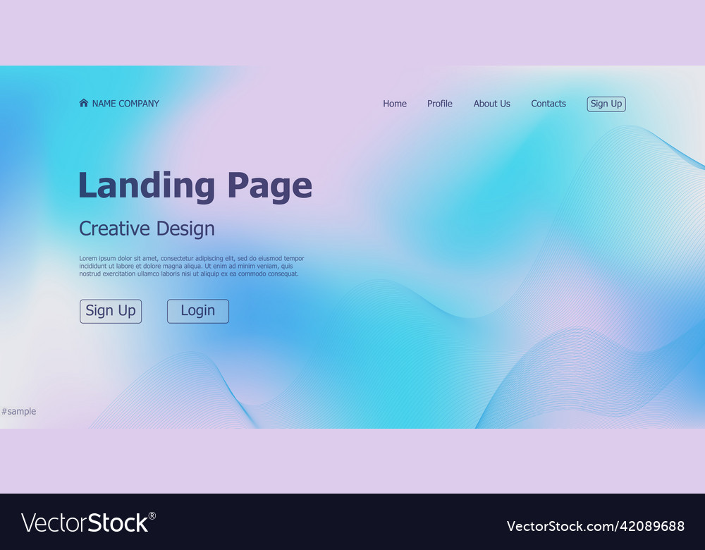 Gradient light web template landing page digital