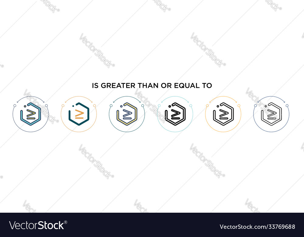 Is greater than or equal to symbol icon in filled