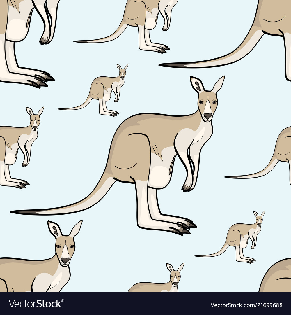 Kangaroo animal is a canada seamless pattern