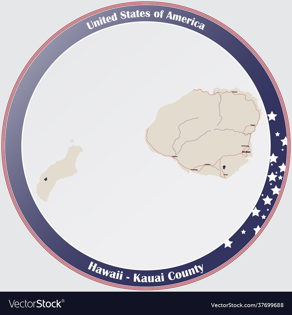 Map kauai county in hawaii