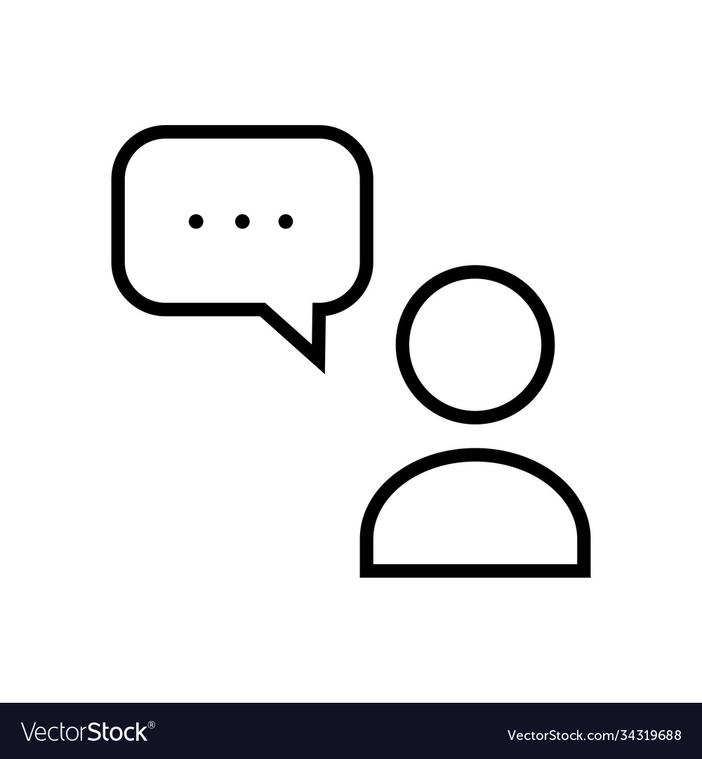 Message icon chat bubble editable stroke Vector Image Message icon chat bubble editable stroke