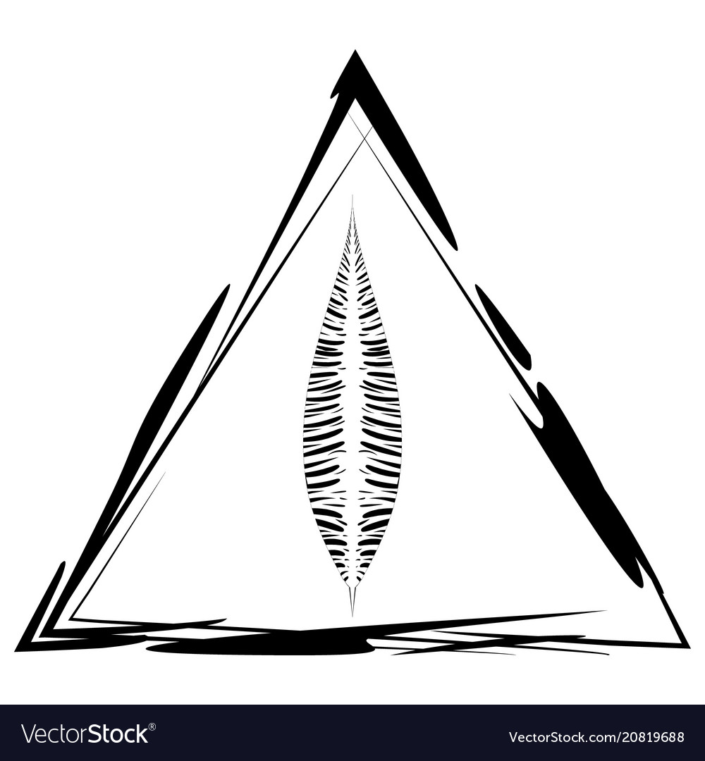 Postcard with a pen in triangular frame Vector Image Postcard with a pen in triangular frame