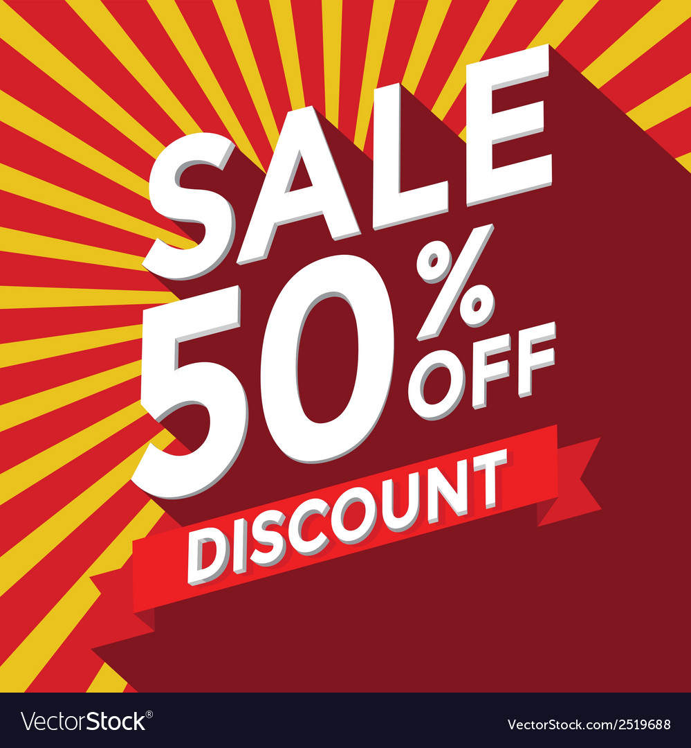 Discount coupon to save 50 percent Royalty Free Vector Image